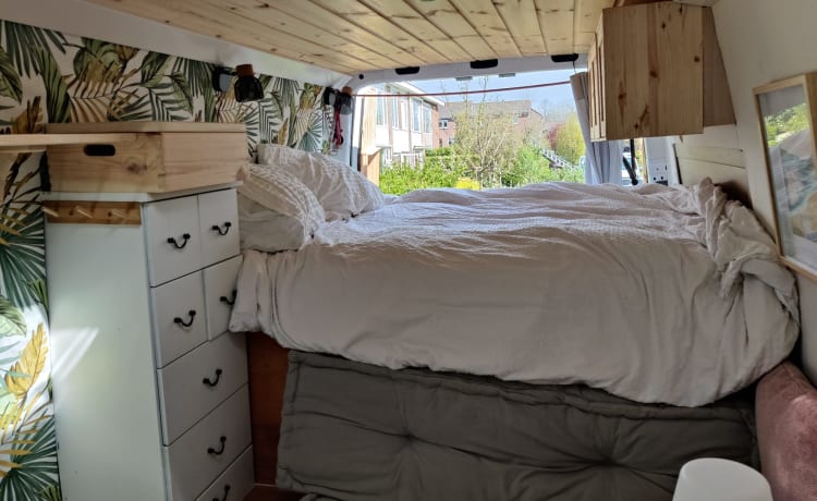 The Jacobus Van – Leuk 2p Volkswagen bus L3 met vast bed en grote bagageruimte 