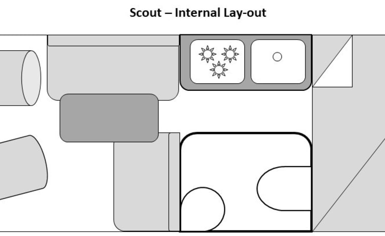 Scout – Fiat Ducato Family Adventure Campervan - 4 posti da viaggio, 4-6 posti letto