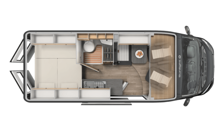 Quasi neuer Sunlight CLIFF 600 Bus ab 2021 - 2 Pers. 