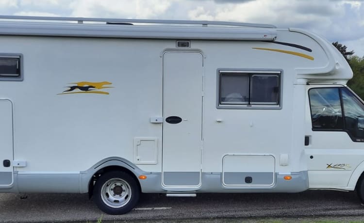 Very neat camper for 2 people with sufficient storage space.