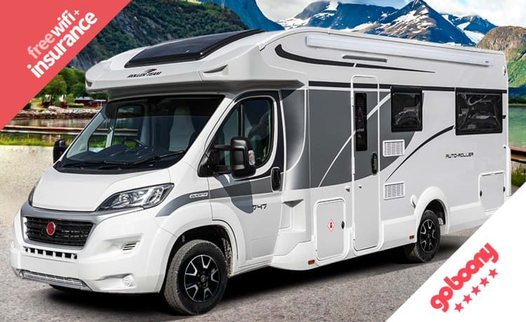 LUX 6 berth & 5 seatbelts – WiFi ✅, Téléviseurs ✅, Animaux ✅, Auvent, ✅ Vélos ✅ Voyages dans l'UE ✅