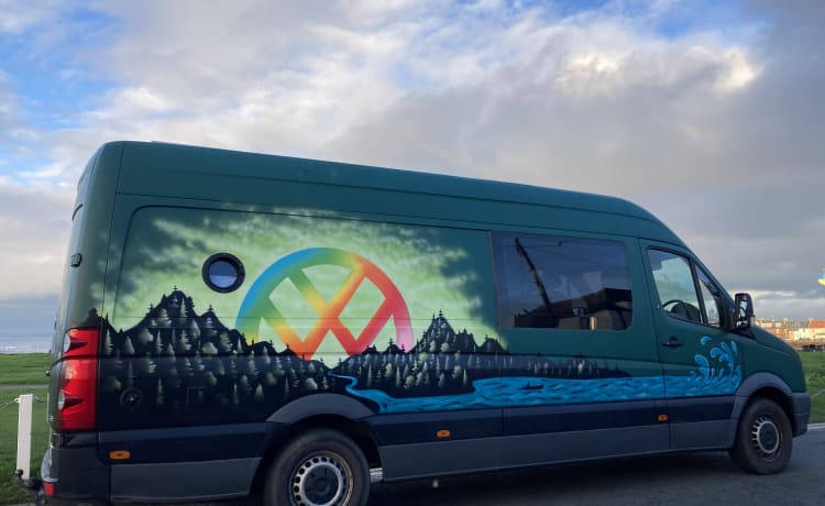 The Big Green Van – Tour the NC500 in luxury - large 3 berth off-grid camper insurance included