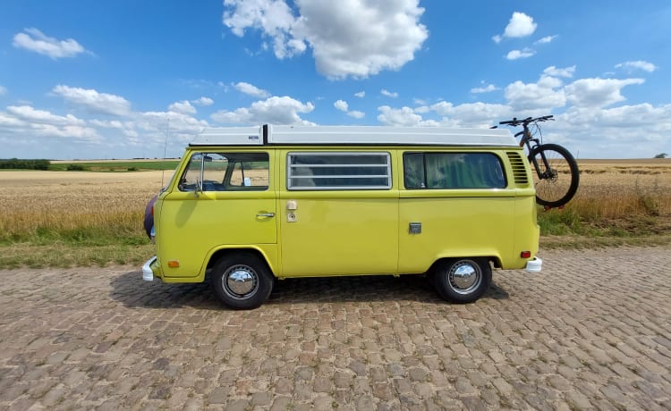 Ga op duurzame roadtrip met Lima! ⚡️🚐 – 100% électrique ! ⚡️VW T2 "Lima"