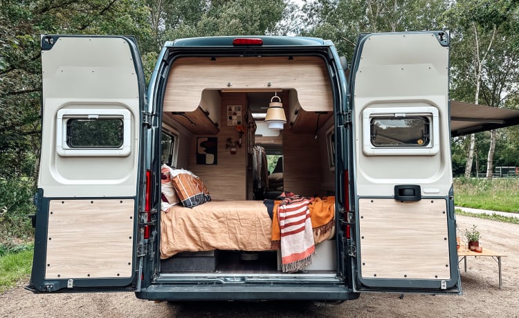 CLAY & GRACE - home away from home – 2-person Knaus bus camper from 2019 - with special design