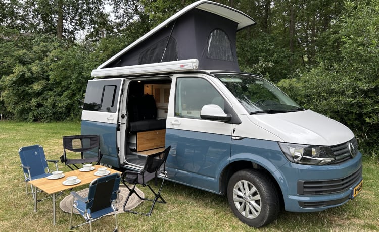 Vanny Blue – Luxe & sfeervolle VW camper Woodpecker - 4p