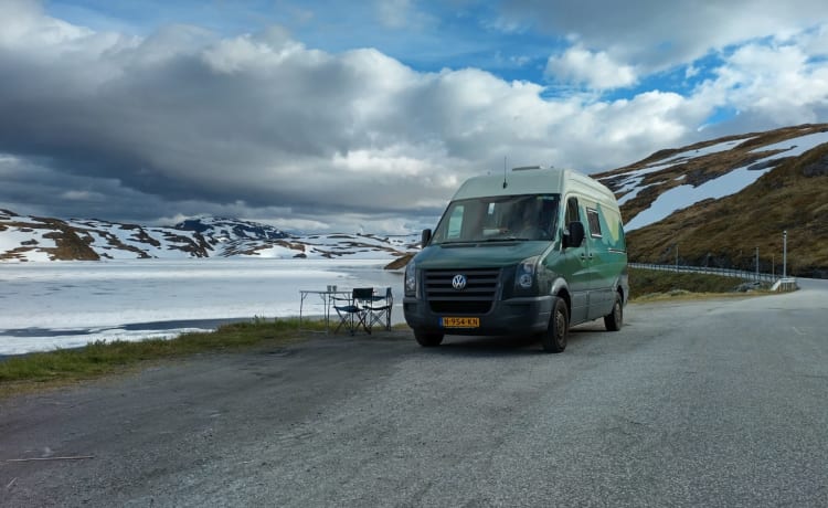 On an adventure with our spacious 2-6p camper van (converted VW Crafter)