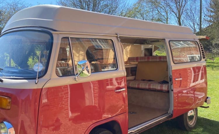 Roses – Vintage Devon 4 berth Volkswagen Camper 1981 - Relaxing Camping Classic 