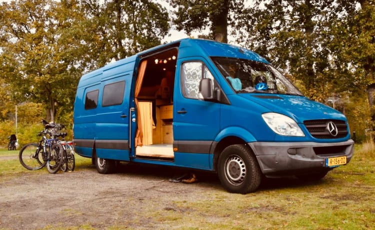 Blueberry – Bijzonder gezellige 4/5p zuinige camper incl beddengoed