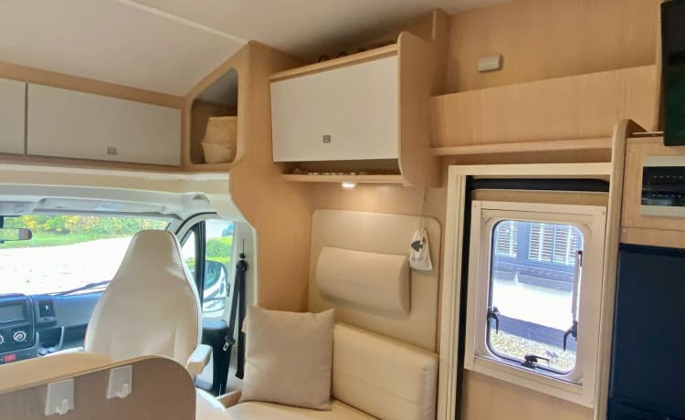 Luxury motorhome with air conditioning and separate sleeping area