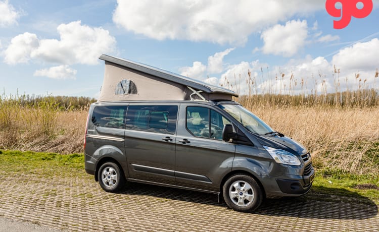 Henry's Ford – leuke buscamper Ford Nugget (4-5 pers), evt. met bustent en fietsendrager!