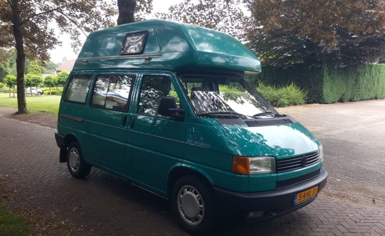 Summer -VW T4 California with fixed sleeping roof