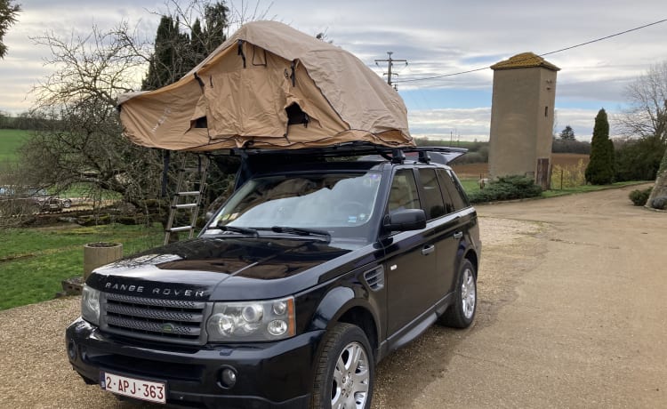  Isolerende binnentent. WINTERCAMPEREN !! – 2p Land Rover: Range Rover Sport with roof tent