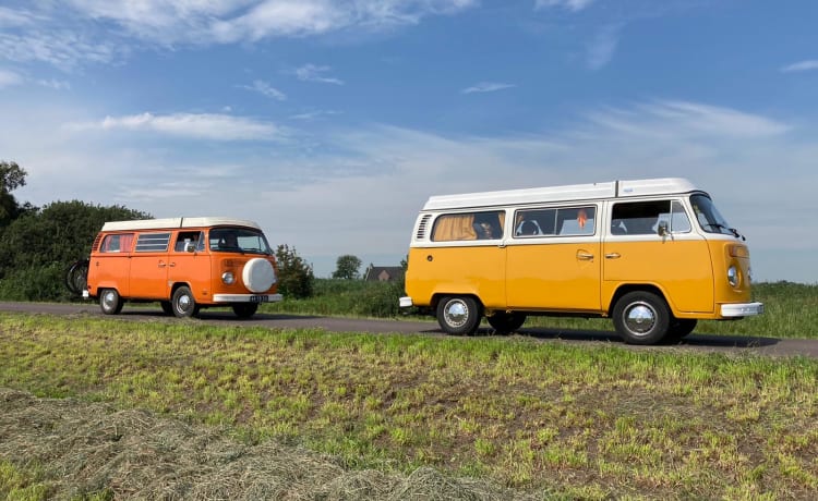 Orange  – Hippe Oranje retro Volkswagen T-2 Camper