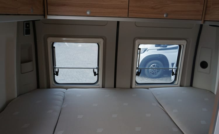 Camper bus con tetto sollevabile