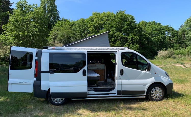 KIWI  7 – Opel Vivaro (ECO) buscamper . geheel zelfvoorzienend 