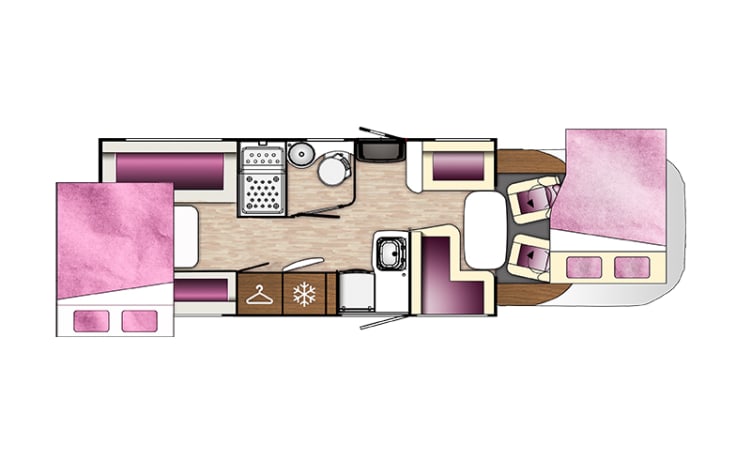 Shirley – Luxe gezinsvriendelijke 2021 Benimar Tessor T482 4 slaapplaatsen