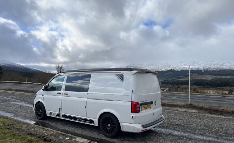 2-Bett-Wohnmobil Volkswagen T6 mit langem Radstand, Baujahr 2016