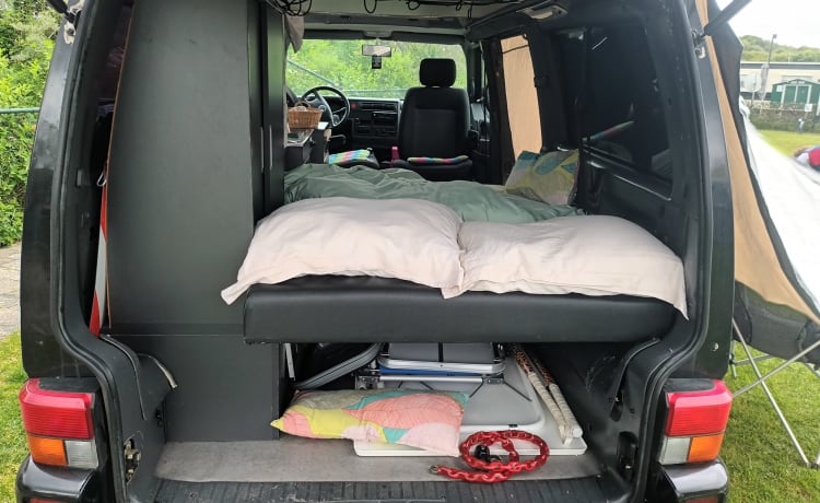 4p Volkswagen campervan met hefdaktent