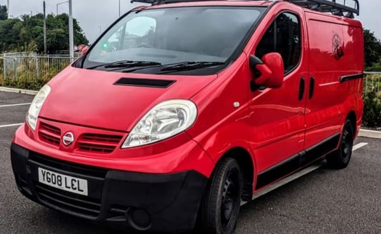 Sherry-Red  – 2 berth Nissan campervan from 2008