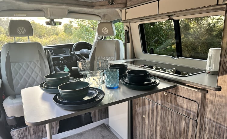 "The Grey Wanderer" – 4-persoons Volkswagen campervan uit 2021