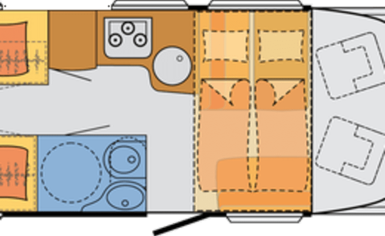 Limmer mobile – Half-integraal camper 2020 uiterst geschikt voor 2-4 reizigers