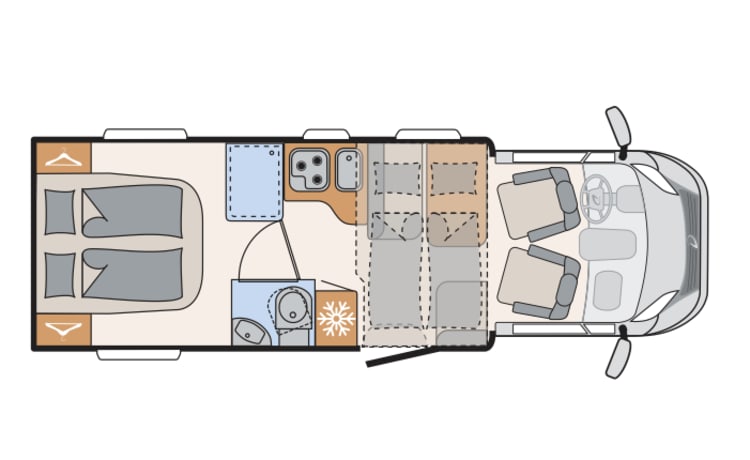 RIVER – 4p Dethleffs semi-integrated uit 2022