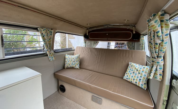 Olive – Classic 2 berth Volkswagen campervan 1977