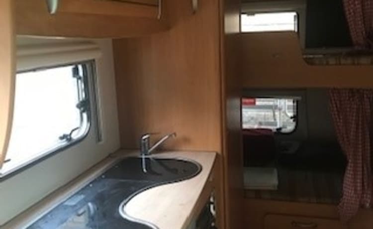 4 berth Chausson, main bed over cab