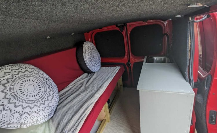 Sherry-Red  – 2 berth Nissan campervan from 2008