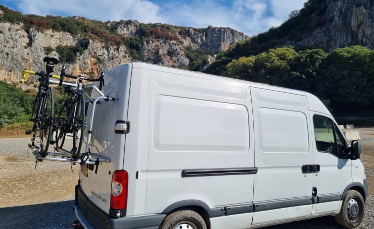 Off-grid self-built camper van