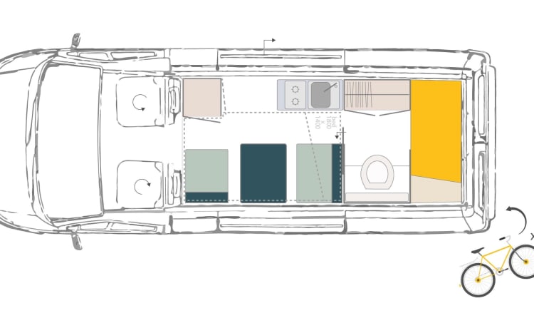 Bassie – Camper compatto e affascinante con 4 posti letto per avventure in famiglia