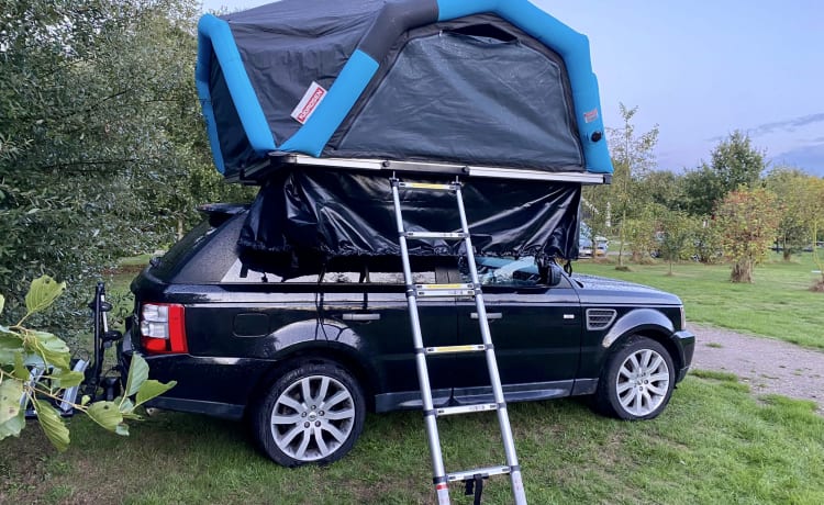 Adventure Cross – Range Rover de 2009 avec tente de toit, véhicule pour 2 personnes (tente de toit)