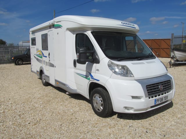 Albert – 4 berth Chausson Welcome Motorhome with a large garage-with deadlocks   