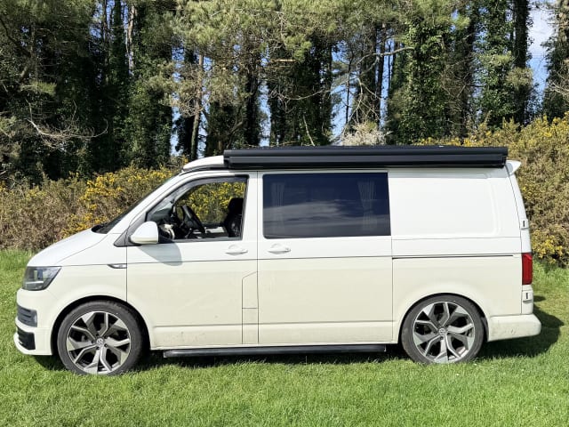 Freddie – Volkswagen campervan met 4 slaapplaatsen uit 2018 (airconditioning en dieselkachel)