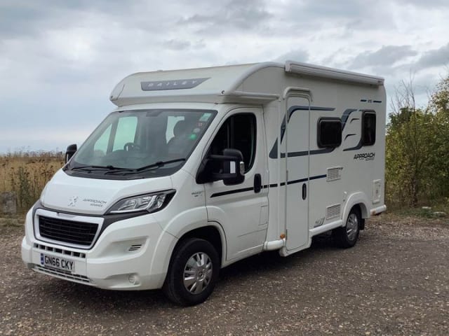 2/3 berth Bailey. Beautiful coach built motorhome with rear bed