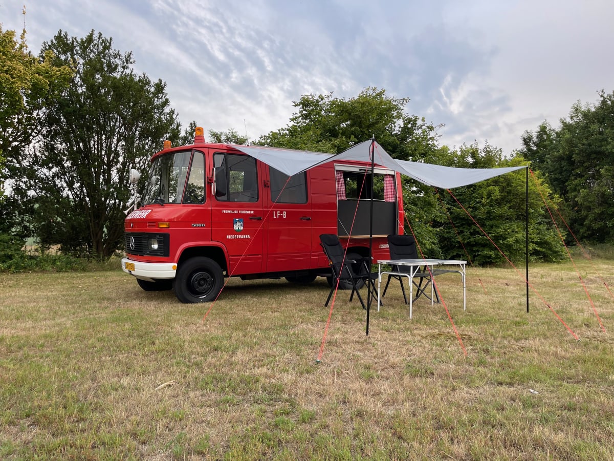 Rideau De Douche avec Crochets Rouge Campeur Vintage Camping Car