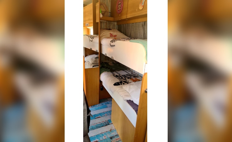 Schöner Familiencamper mit Etagenbett, Fiat Ducato 230 Alkoven von 1999