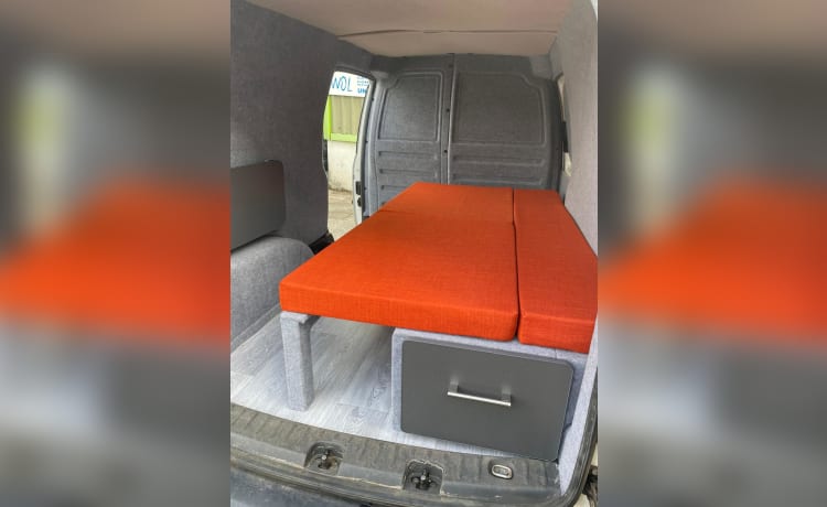 Bijuo2 – Micro Caddy Maxi Camper Doppelbett Swamper Look Caddy Maxi für 1 oder 2  