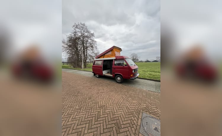 Red GrandDad! – Grand-père rouge - Retro 4p Volkswagen Bus Camper de 1991