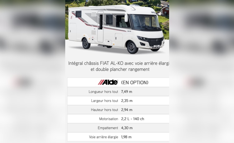 Rapido’2 – FIAT Rapido 8866DF Airconditioning 4 personen.  