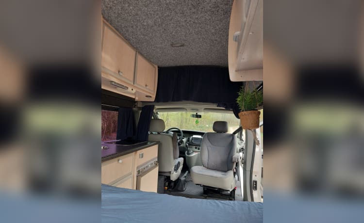 Compact maar zeer complete camperbus 2 persoons