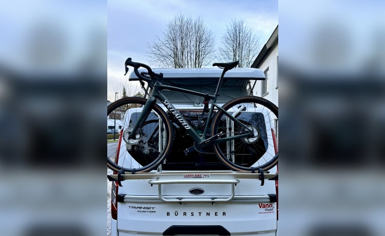 Campervan for 2 to 4 people with bicycle rack (Bürstner Copa 500) 