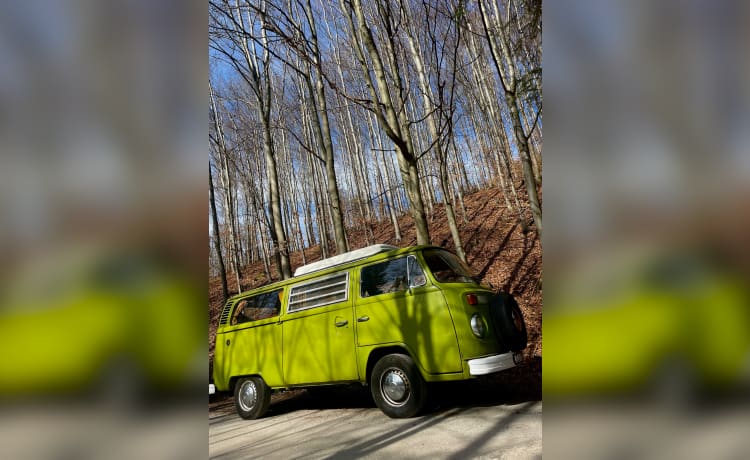 The Hulk – Prachtige Klassieke VW T2 Camper Te Huur! 