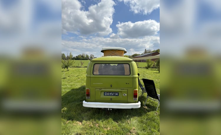 The Hulk – Prachtige Klassieke VW T2 Camper Te Huur! 