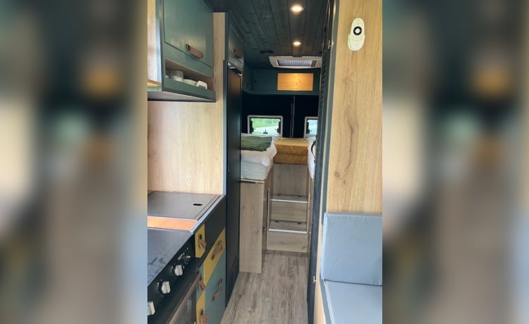 Heunie 1 – Bellissimo camper bus con 2 letti longitudinali