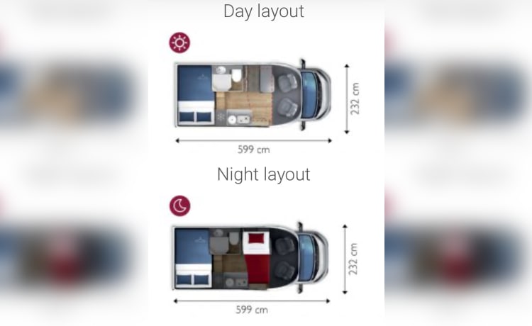 Prachtige compacte 3 persoons camper uit 2021 met 140PK