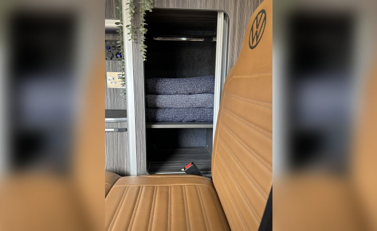 Gray – Volkswagen Wohnmobil mit 4 Schlafplätzen aus dem Jahr 2018