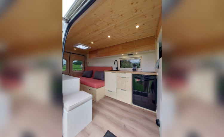 Boxy – Spacious off-grid bus camper 'Boxy' 2/3 pers. (2014)