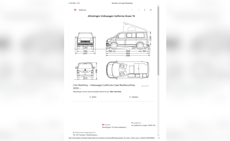 Cali  – Volkswagen California T6 (Fabriekscamper, origineel)