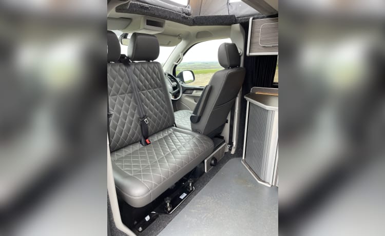 Wallis  – Wallis - Hoogwaardige VW T6 CamperKing-conversie. 4 slaapplaatsen en 5 zitplaatsen